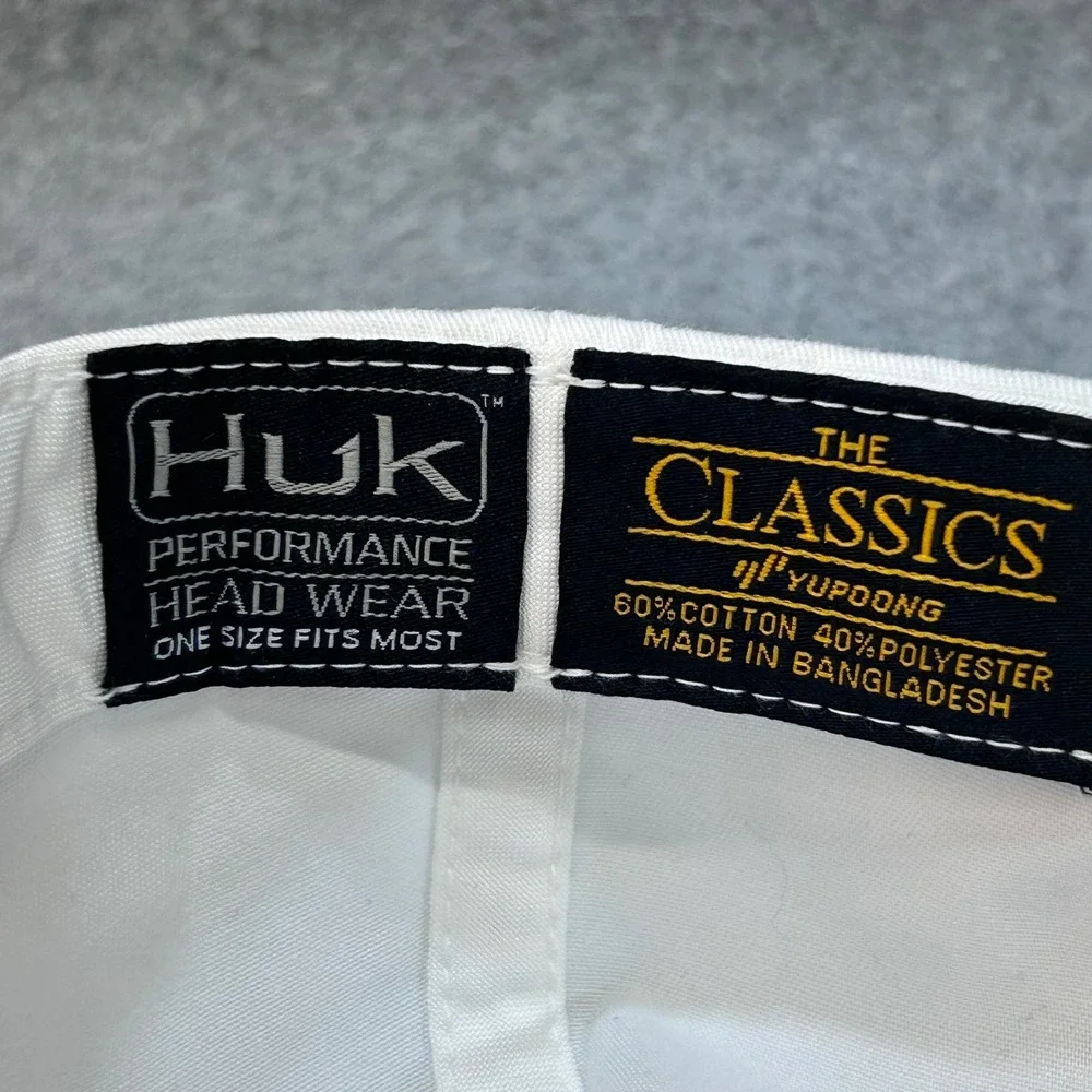 Huk Logo Patch Mens White Performance Snapback Rope Hat OSFM